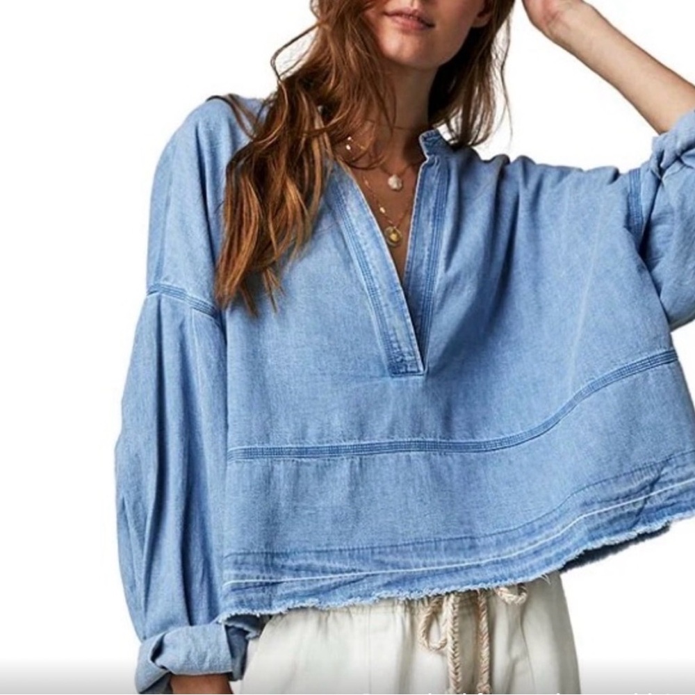Free People Jude Denim Pullover